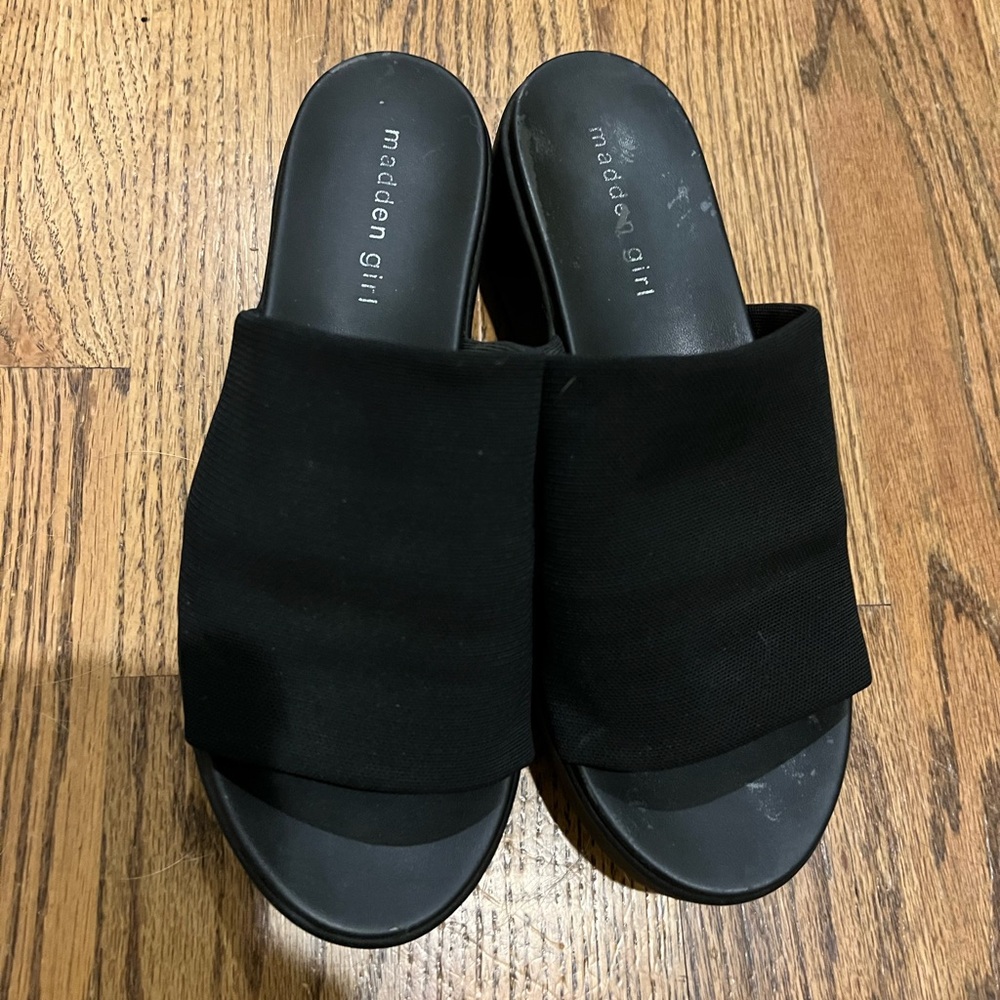 Madden Girl Black Slide Sandals